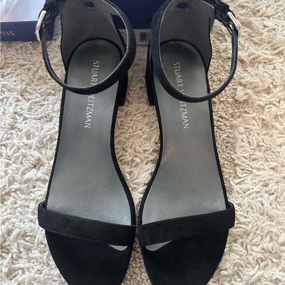 Stuart Weitzman Nudistjune Black Suede Women's Sandals size9